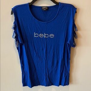 Bebe Blue Women's Top with Side Tie Details